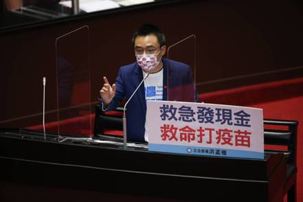 國民黨立委洪孟楷今再呼籲普發現金紓困。圖／立法院提供