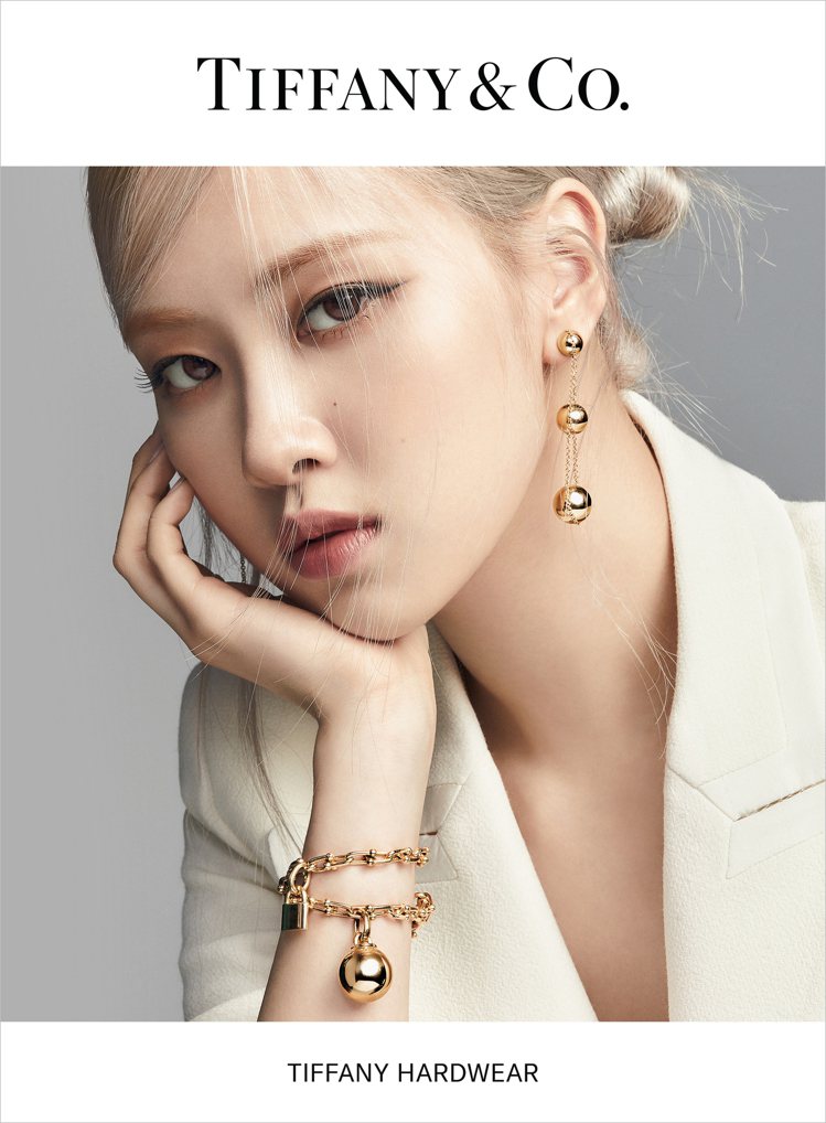 TIFFANY全球品牌代言人BLACKPINK成員ROSÉ，配戴和徐若瑄同款珠寶。圖／Tiffany提供