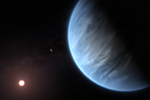 最新研究指出，外星人可在29個宜居行星觀察地球。圖為與地球溫度極為相似且被稱為「超級地球」的K2-18b行星。法新社