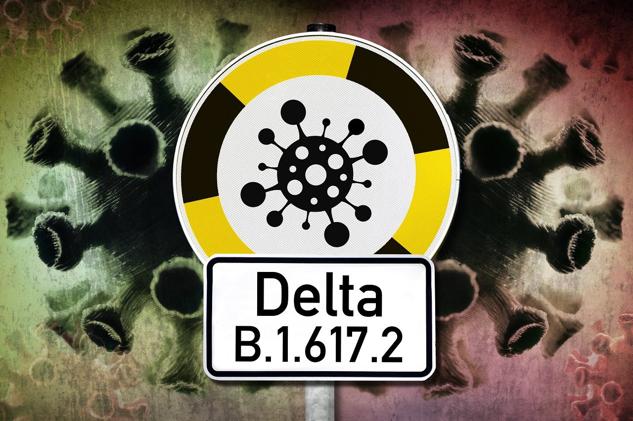 2019新型冠狀病毒Delta變異株（B.1.617.2）示意圖。Delta變異株2020年10月首見於印度，被WHO指為迄今「速度最快與適應力最強」的一種變異株。路透／Imago Images