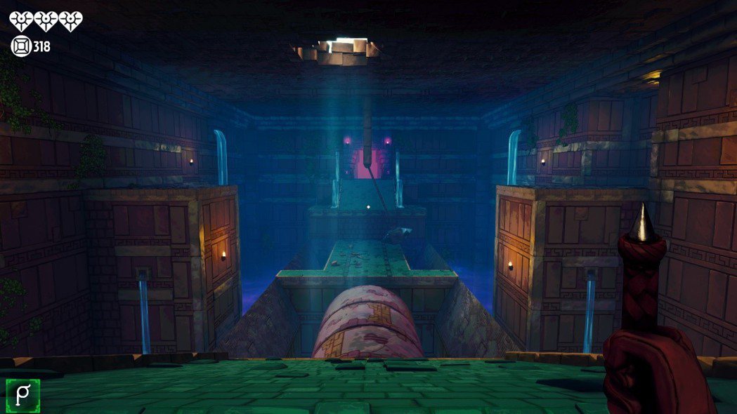 神殿充滿陷阱、機關與寶箱，玩家要在有限的生命值內取回聖物