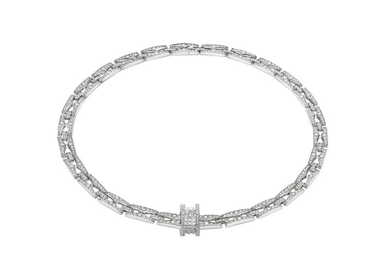 BVLGARI B.zero1 Chain系列白K金鑽石頸鍊，約169萬9,000元。圖／寶格麗提供