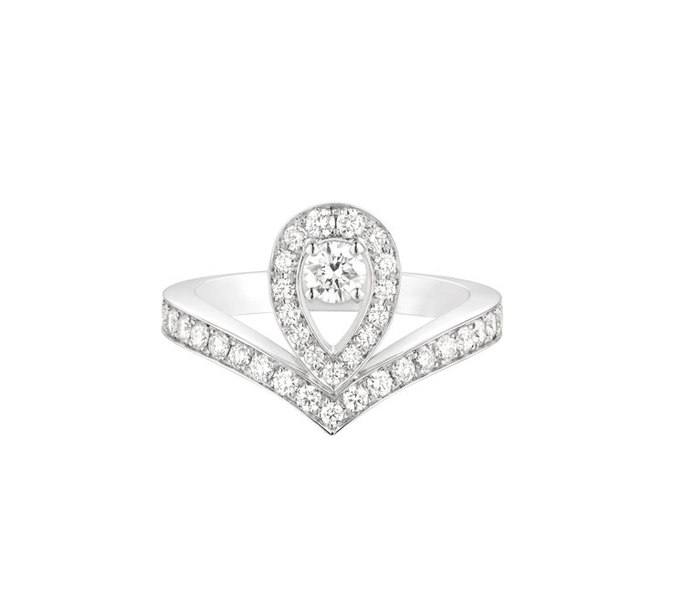 Joséphine Aigrette 18K白金鑲鑽戒指，約26萬9,000元。圖／CHAUMET提供