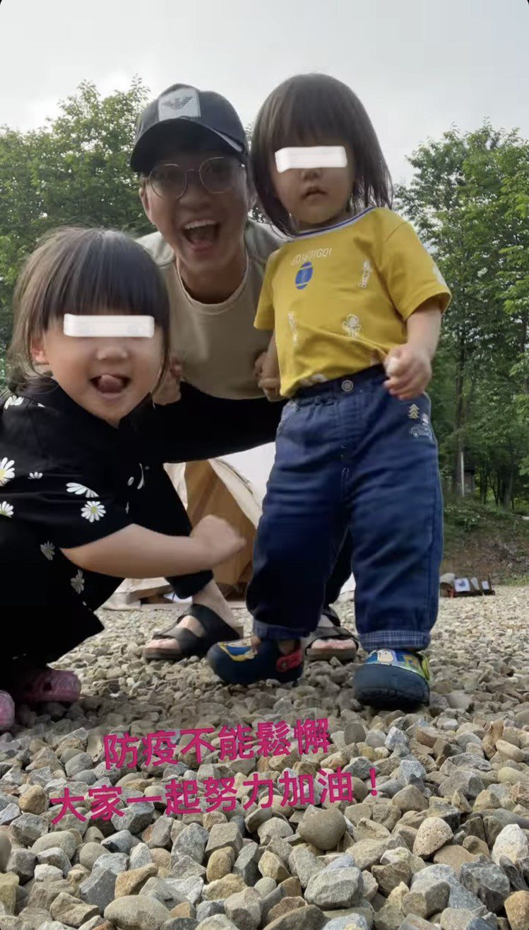 江宏傑今凌晨分享之前與一雙兒女露營享天倫的影片。圖／摘自IG