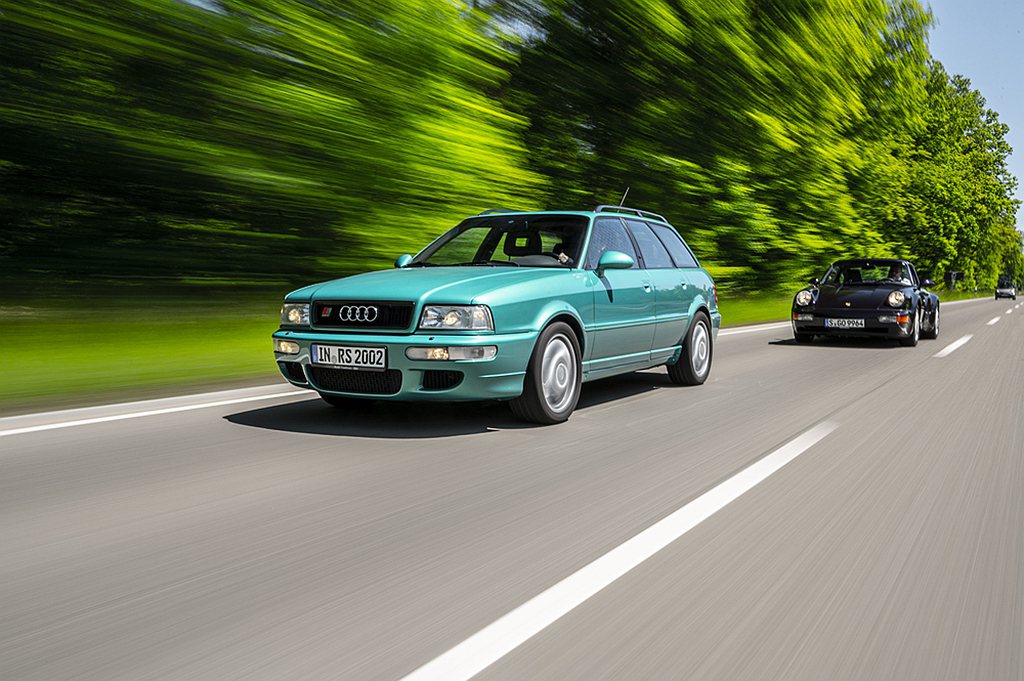 Audi Avant RS2旅行車從靜止到100km/h只需5.4秒，產生的最大扭矩為410Nm。Holscher和Friese兩人直至行程結束都保持沉默，完全沉浸在自己的節奏中。 圖／Porsche提供