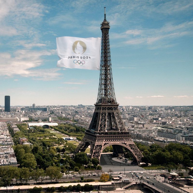 2024巴黎奧運的Logo設計把奧運聖火、金牌以及對法國非常有代表性的人物形象「Marianne」（瑪麗安娜）相結合。圖／摘自巴黎奧運官方IG