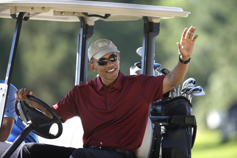 美國前總統歐巴馬喜歡到瑪莎葡萄園島打高球度假。美聯社