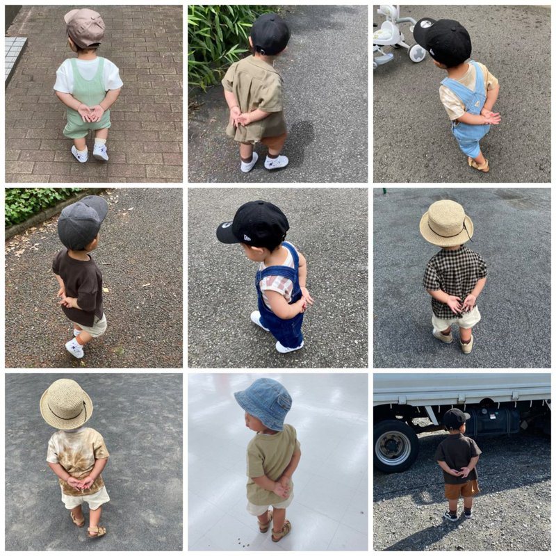 一位日本網友小孩才一歲，但走路姿勢卻像上了年紀一樣。圖擷取自twitter