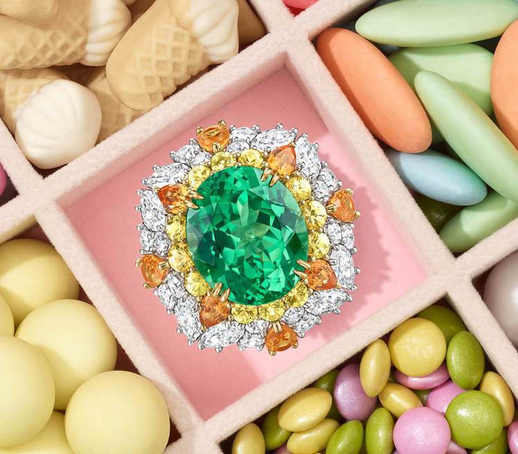 Winston Candy系列珠寶像打開一個未知的糖果盒，每一眼、每個細節都是驚喜甜蜜。圖 / 海瑞溫斯頓提供