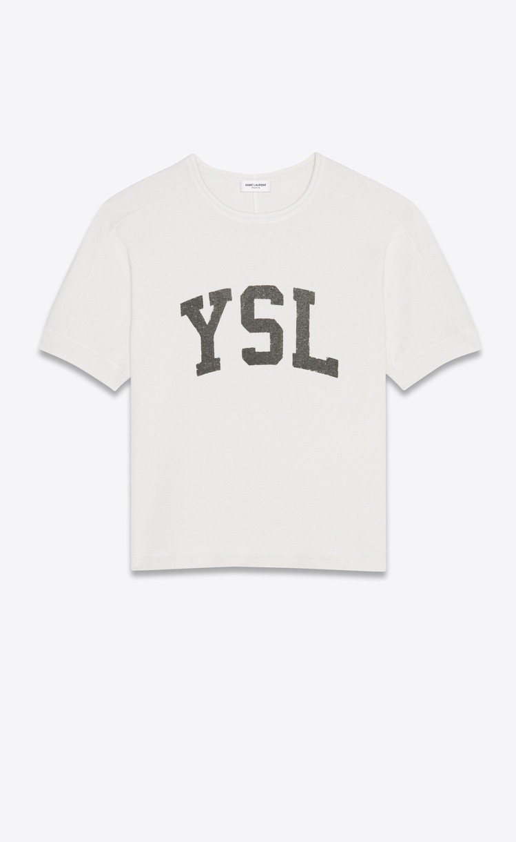 YSL標誌復古效果上衣，17,850元。圖／Saint Laurent提供