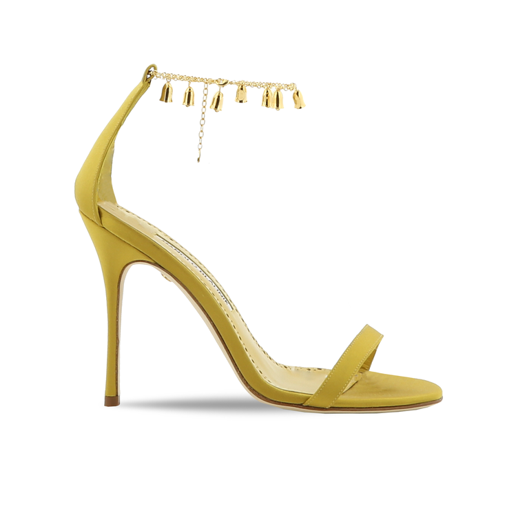 黃金膠囊系列Campanilla San鈴鐺裝飾高跟涼鞋。圖／Manolo Bl...