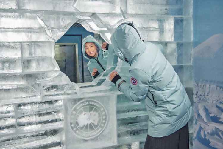 名模王麗雅搶先體驗了Canada Goose的Cold Room極低溫。圖／Canada Goose提供