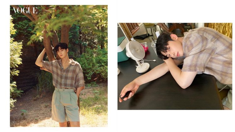 車銀優以短褲造型拍攝韓版《VOGUE》的優閒，隨時都可以男神躺。圖／取自IG