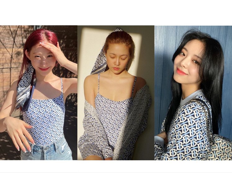 ITZY成員和Red Velvet的Yeri詮釋BURBERRY的夏日系列，青春甜美。圖／取自IG