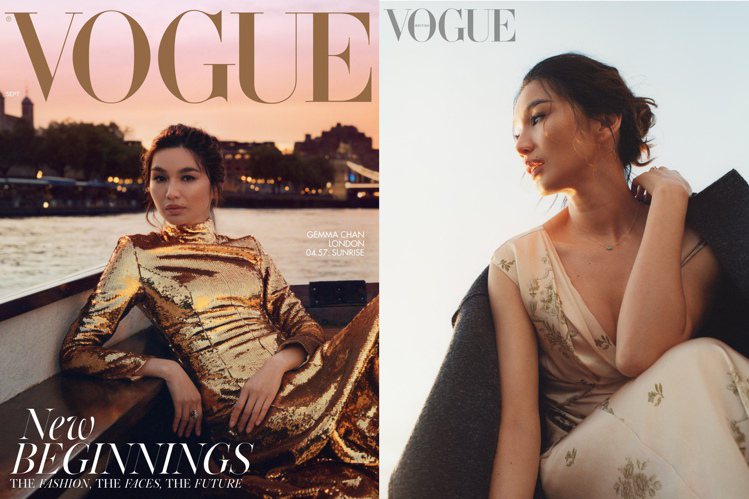 陳靜Gemma Chan登上時尚雜誌封面。圖／摘自British Vogue