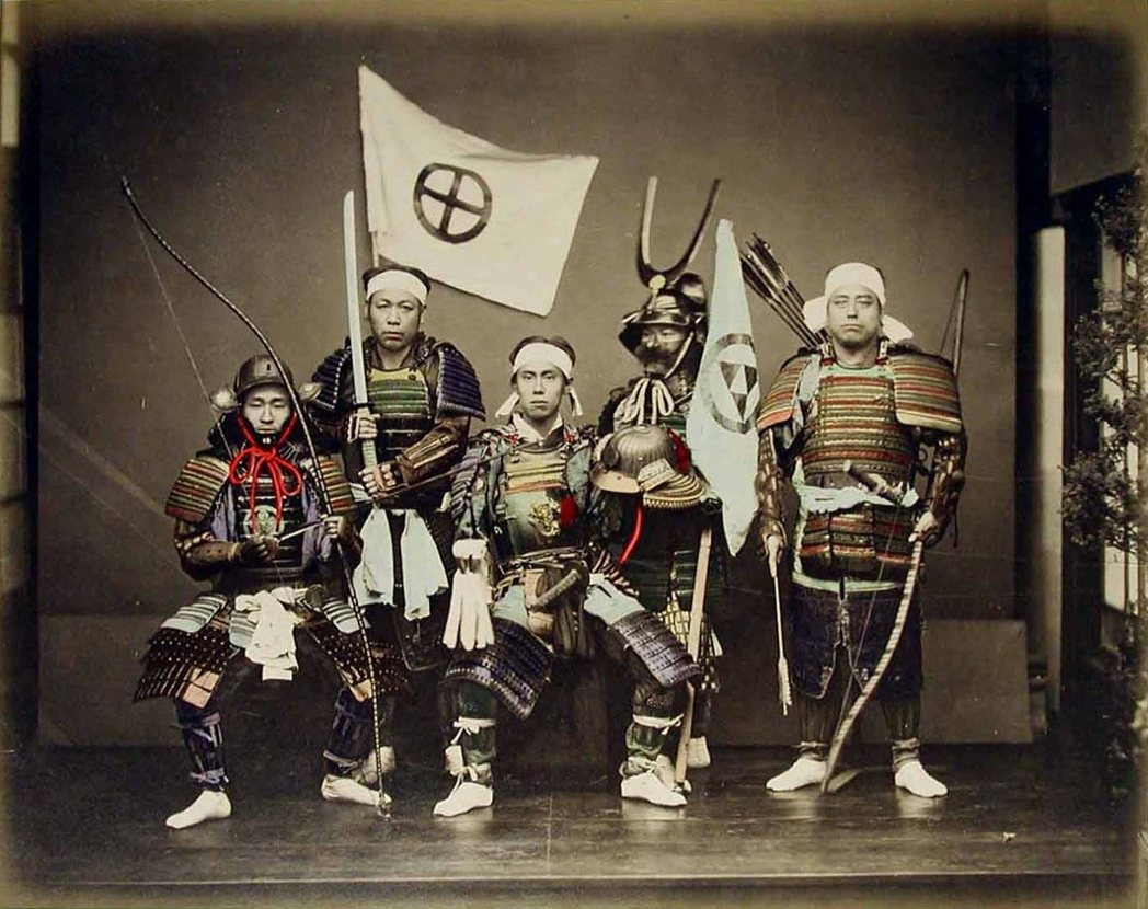 19世紀，薩摩藩的島津家武士照片（並非宅間家族）。 圖／Arnold Genth...
