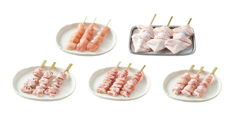 鳥哲「桂氣食足日式串燒組」，內含5款雞肉串燒，每組售價799元，限量300組。圖...