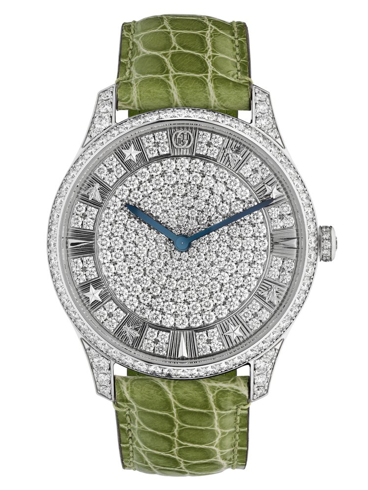 GUCCI G-Timeless Pavé Diamonds鑲鑽腕表，330萬元。圖 / GUCCI提供