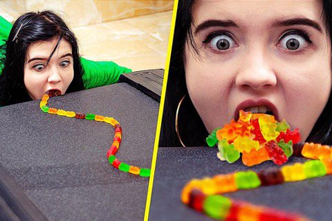 圖為示意圖，為youtuber拍攝的Gummy Bears Challenge，...