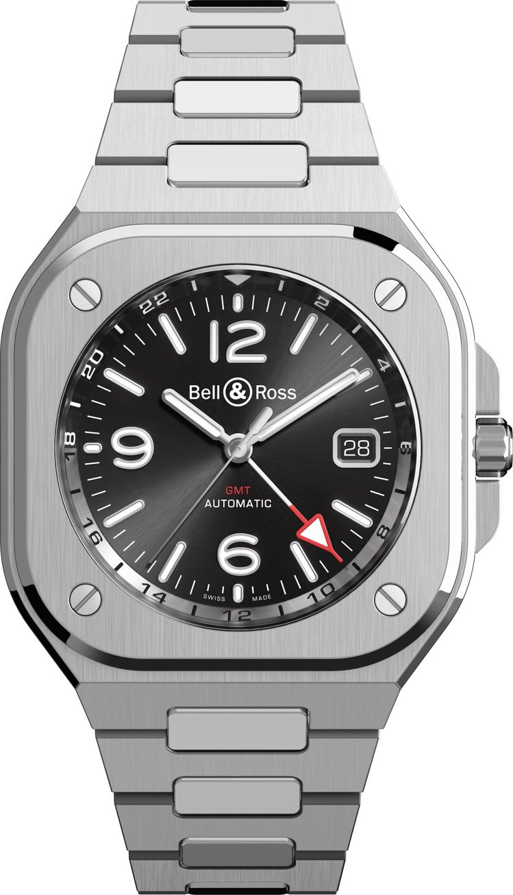 Bell & Ross BR 05 GMT兩地時間精鋼腕表，17萬5,000元。圖 / 柏萊士提供