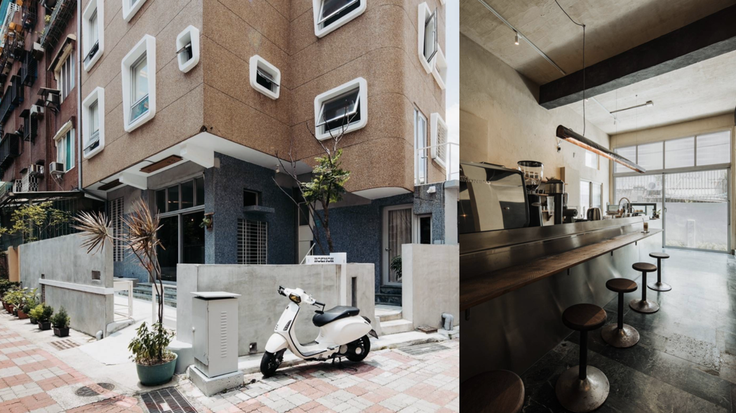 鄰近臺南火車站，四層樓高的宅邸流露復古新味。 圖／Koemon咖啡提供、林科呈攝...