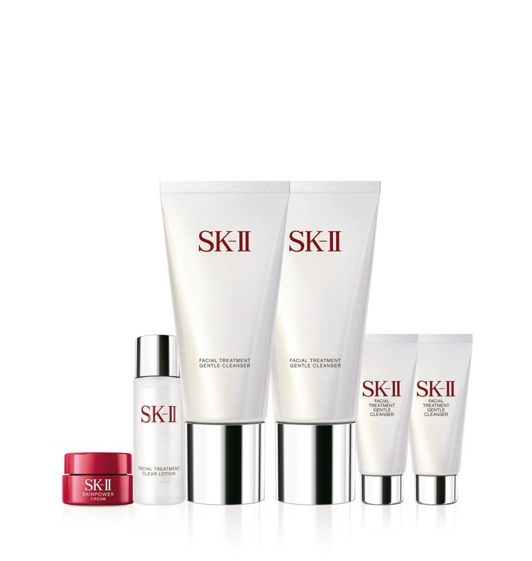 SK-II潔面乳雙重組：全效活膚潔面乳120g*2、亮采化粧水30ml、肌活能量...