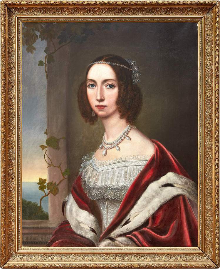 創作於19世紀的約瑟芬皇后的原作畫像將與項鍊一同上拍。圖／蘇富比提供