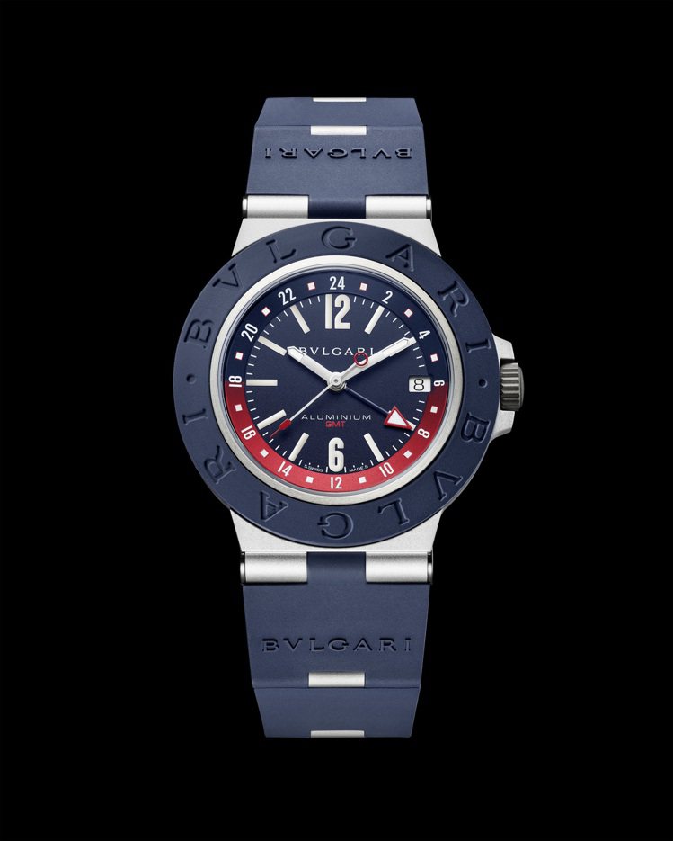 BVLGARI Aluminium GMT腕表，10萬8,600元。圖／寶格麗提供