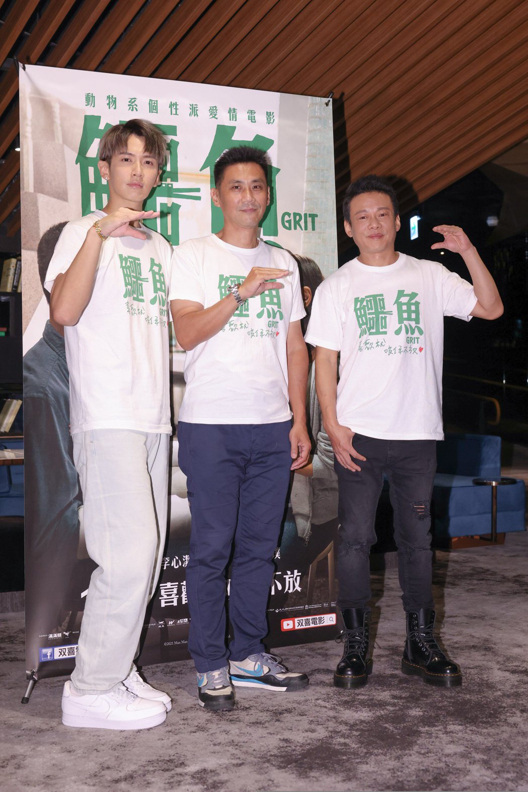 導演陳大璞(中)、柯震東(左)、李康生出席電影鱷魚聯訪。記者沈昱嘉／攝影