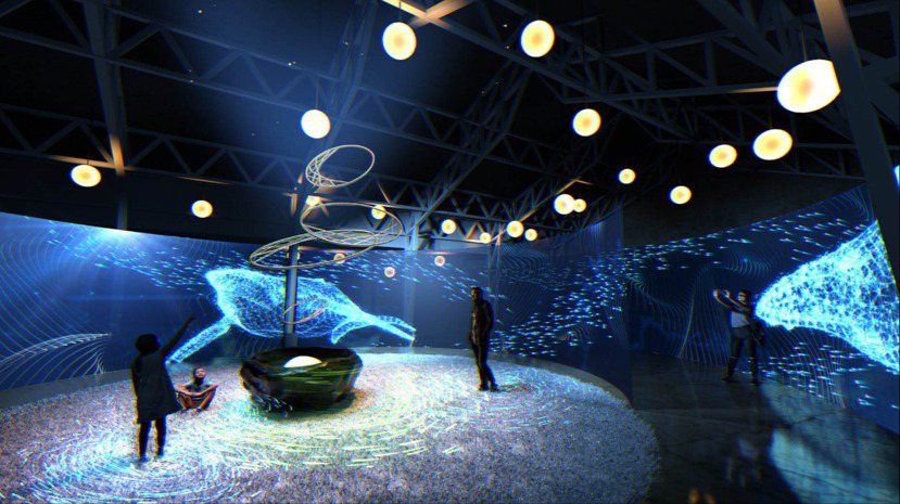 新竹公園內的「風Live house」是期間限定展區之一，「風起夢境」科技互動作...