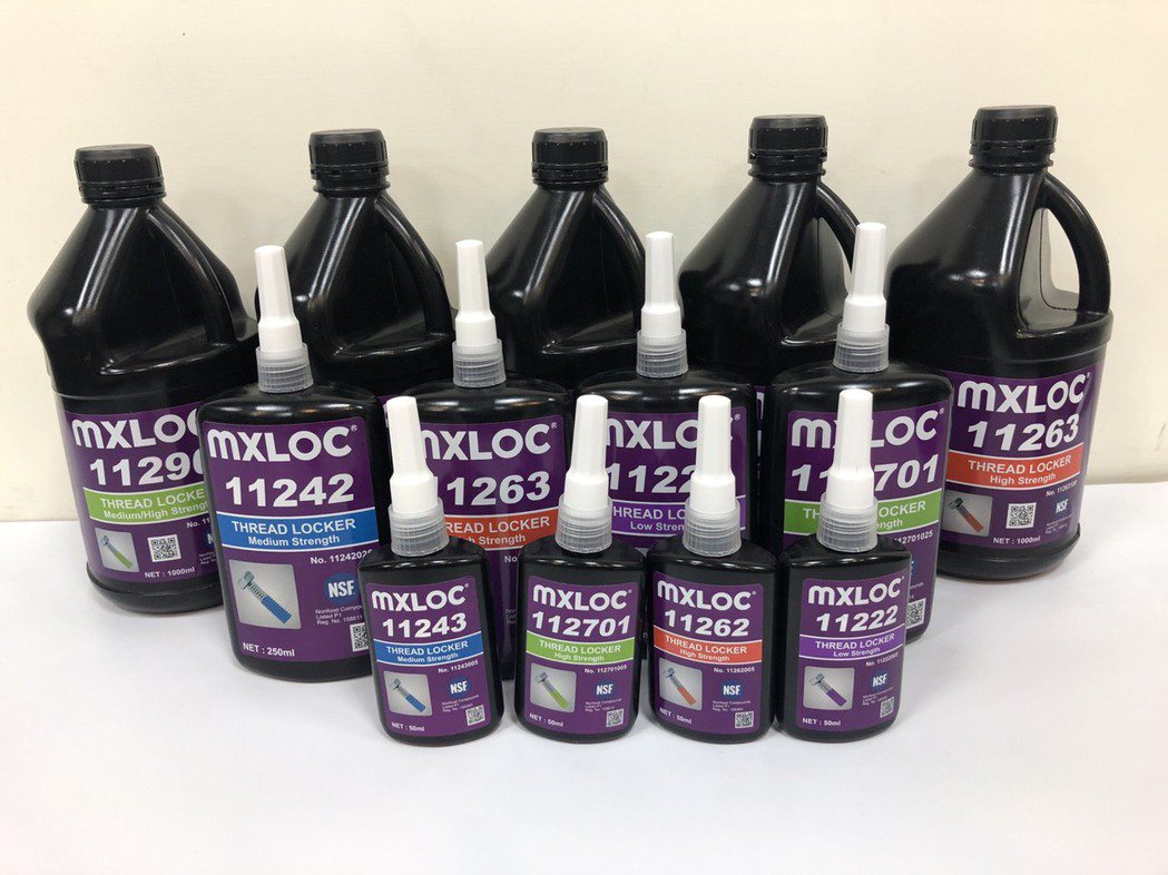 頌強公司銷售北回化學全新推出的MXLOC厭氧膠系列，挑戰業界最高標準，是螺絲固定...