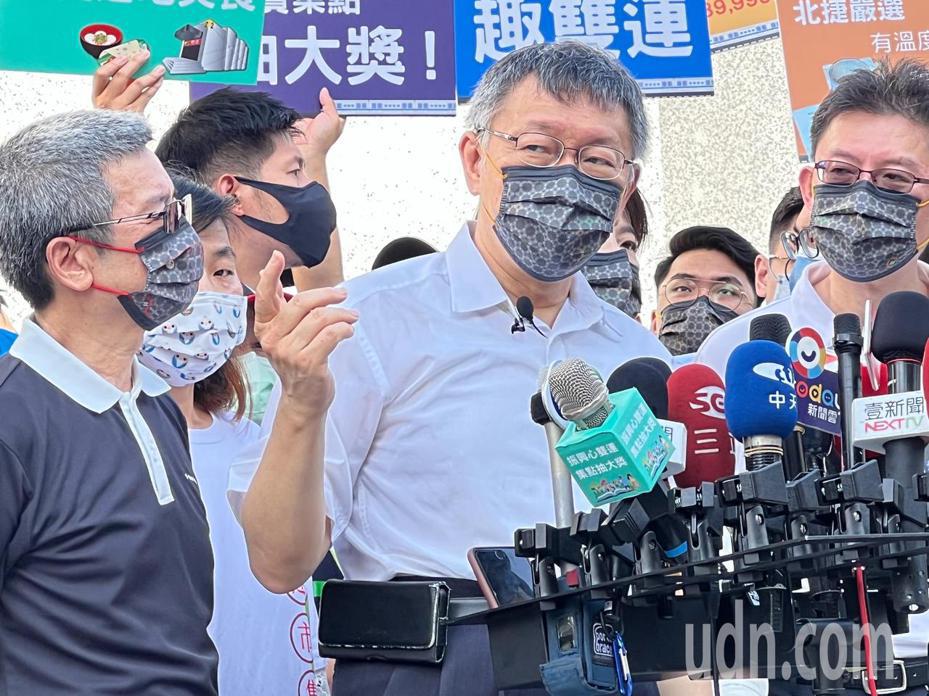台北市長柯文哲表示，若有企業願意贊助做研究也不反對。記者鍾維軒／攝影