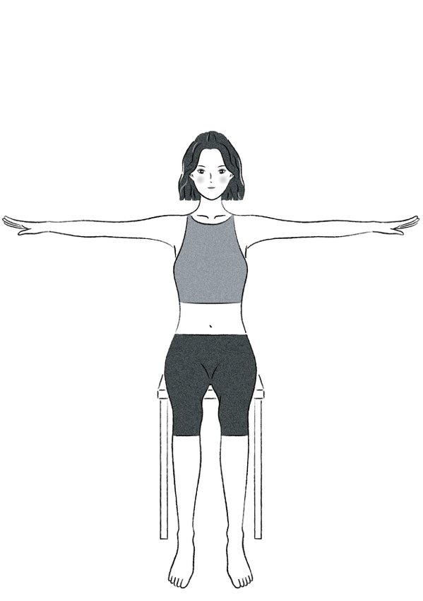 雙手手臂平伸向身體左右 圖／天下雜誌 提供