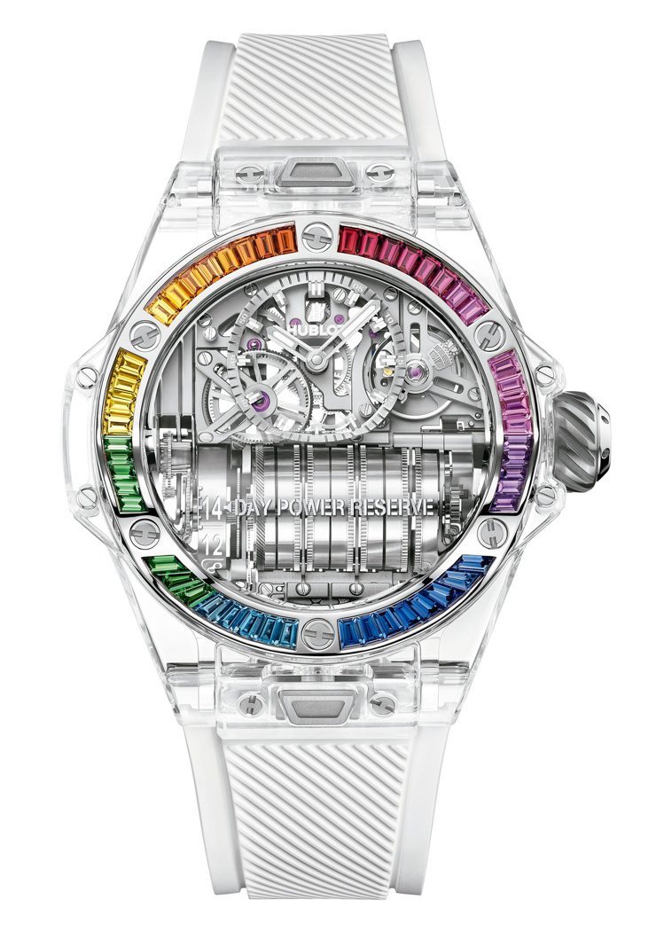 HUBLOT BIG BANG MP-11彩虹藍寶石腕表，399萬元，全球限量5...