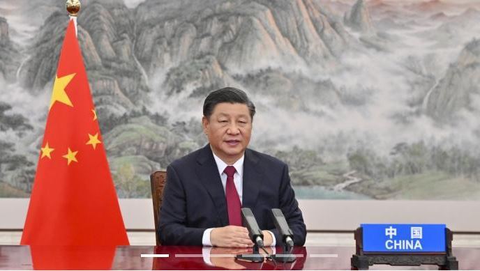 大陸國家主席習近平30日在北京以視訊方式出席二十國集團（G20）領導人第十六次峰會，表示決定申請加入「數位經濟夥伴關係協定(DEPA)」。圖／澎湃新聞
