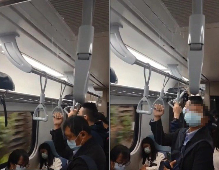 網友日前上傳台鐵EMU900漏水影片，驚問「怎麼驗收的？」圖／取自PTT