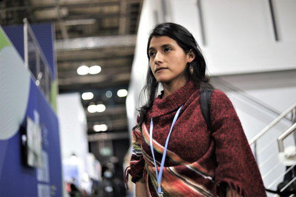 來自秘魯的廿二歲波達，代表年輕人和原住民的聲音。特派記者林奐成／攝影