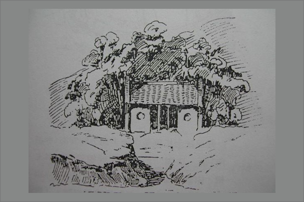 圖為法國作家兼插畫家德利索Maurice Rollet de l'Isle訪台留下的插畫。很可能是1884年的馬祖澳媽祖廟。 圖／取自馬祖資訊網