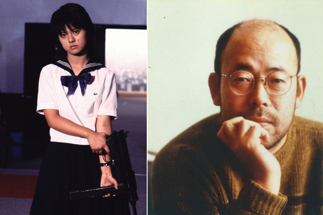 左為《水手服與機關槍》劇照，右為導演相米慎二。 圖／台北金馬影展提供
