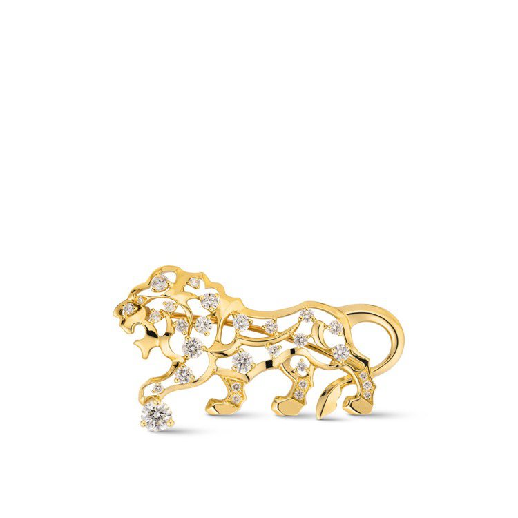 SOUS LE SIGNE DU LION胸針，18K黃金鑲嵌鑽石，75萬7,000元。圖／香奈兒提供