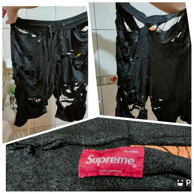 一名網友夾到一件潮牌短褲，洗完後變成「破洞褲」。圖擷自爆怨公社