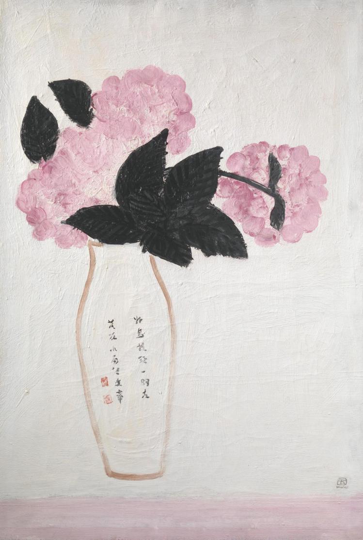 領銜20世紀藝術日拍的常玉「無題（粉紅繡球花）」，73.5 x 50.5公分，1...