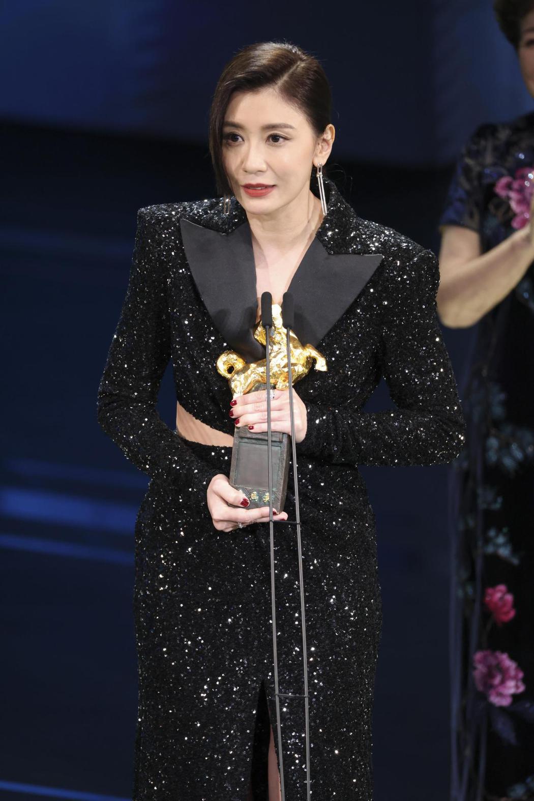 賈靜雯獲得金馬獎最佳女主角。記者沈昱嘉／攝影