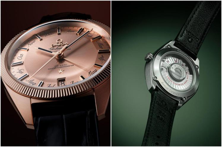 歐米茄（OMEGA）推出三款全新星座系列Globemaster年曆腕表，以色彩進化成應襯男仕高級訂製西裝的風格之選。圖 / OMEGA提供（合成圖）