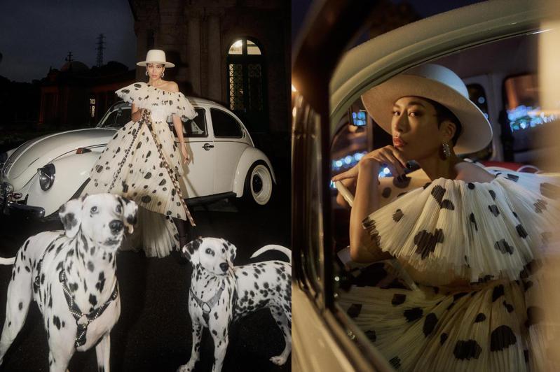 網紅莫莉Molly演繹H&M永續時尚設計系列。圖／H&M提供