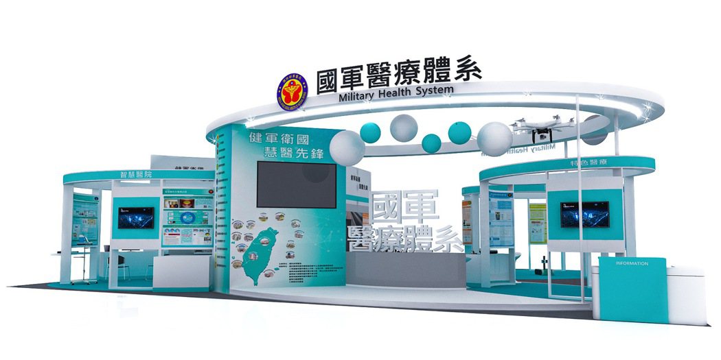國防部軍醫局參與 2021 台灣醫療科技展，於台北南港展覽館一館1樓登場，今年主...
