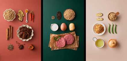 國內肉品業者台畜T-HAM以「第五種肉」的概念延伸，首度跨足植物性蛋白市場，推出全新植物肉品牌No Meating一植肉。業者/提供