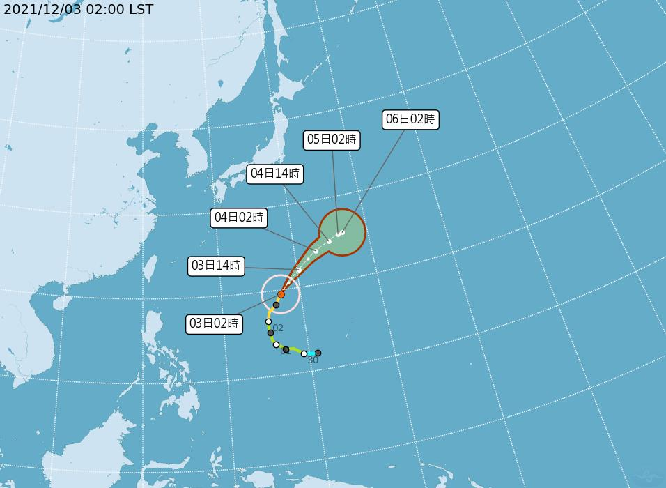 吳德榮說，第21號颱風妮亞圖今晨2時已增強至極致，未來轉向東北，強度將減弱並逐漸...
