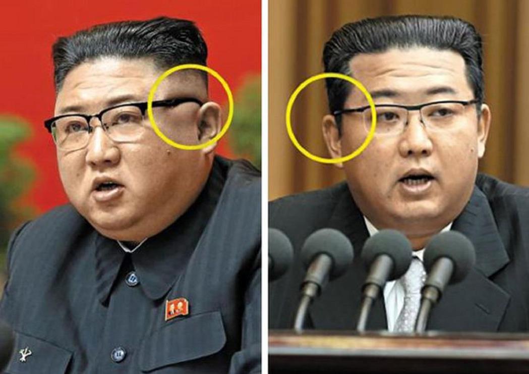 根據南韓朝鮮日報合成的影像，持續減重的金正恩9月底身形（右）跟1月初（左）相比消...