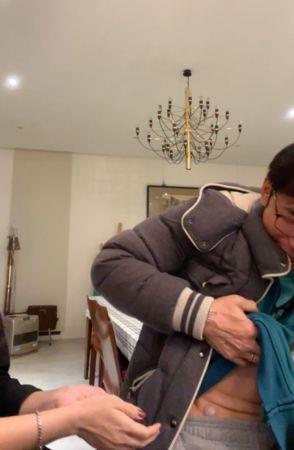 李李仁被冰塊襲胸然後大喊「我對不起劉品言」。圖／摘自臉書